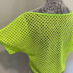 Women’s Fluorescent Green Mesh Oversized Tee. Flowy. Summer. Bright. Photo 2