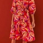 Farm Rio Banana Juice Balloon Sleeve Cotton Dress Photo 1