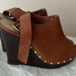 Torrid Studded Wooden Platform Wedges Wide Width Brown Size 10 Photo 0