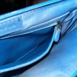 Ili New York Blue Leather RFID Crossbody Bag Small Zip Top Travel Purse Photo 3