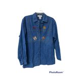 Vintage Eagles Eye Embroidery Beads Indian Denim Shirt Photo 1