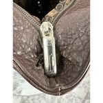 Groom Paris Womens Tote Bag Purse Brown Pebbled Leather Braided Straps Zip Top Photo 7