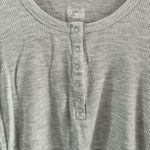 Aerie Grey Waffle Knit Crop Long Sleeve Henley Shirt Top, S Photo 4