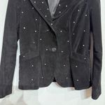 Mark Alan Black Suede Leather Rhinestone Studded Blazer Sz M Size M Photo 3