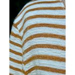 Women's M J Crew Cowl Neck Long Sleeve Mustard Yellow Stripe Size M Photo 2