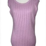 Foxcroft Lavendar/Lilac Sleeveless Cable Knit Round Neck Pullover Sweater L Photo 0
