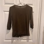 Kieran Olive Green Ruffle Front 3/4 Sleeve Button Up Cardigan Medium NWT Photo 4