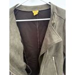 Philosophy Women's Green Faux Suede Moto Jacket Size L Photo 4