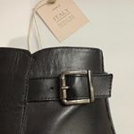 NWT Anna Lenci Black Leather Ankle Bootie Buckle Zipper Sleek Old Money Luxury Size 6 Photo 4
