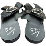 K. Cobler Italian Black Leather / Silver Buckle Flat Sandals Size 39 / 8.5 Photo 3