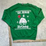 Go Jesus It's Your Birthday Christmas Party Sweater Green Sz L Size L Photo 0