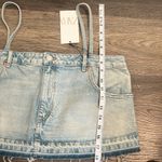 ZARA  Crop Denim Jean Spaghetti Strap Top - NWT Photo 7
