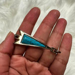 Turquoise Stone Silver Bracelet Blue Photo 2