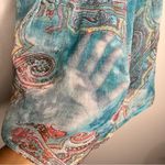 Adiva Womens Size S Sheer Chiffon Paisley Fairy Boho Halter Whimsical‎ Top Blue Photo 5