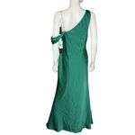 Adrianna Papell  Women's Satin Draped One-Shoulder Mermaid Gown Jungle Sz 10 Photo 6