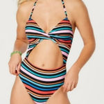 Sundance  Multicolor Striped One Piece Swimsuit Photo 0