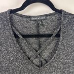 Derek Heart Tunic Dress Gray Knit Long Sleeve Criss Cross Neck Cozy Stretchy Photo 1