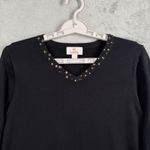 Quacker Factory Christmas Sweater XS Sequin Tree Black Holiday Party Sparkle Photo 3