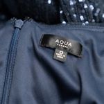 AQUA  Formal - Navy Sequin Twist-Front Gown Photo 9