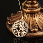 NEW💕 HZMAN 14K Gold Plated Tree of Life Necklace for Women or Men Photo 0