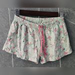 Hello Kitty Sanrio Love To Lounge Pajama Shorts Pink Sakura Green Floral Small Photo 0