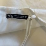 ZARA  White Puff Sleeve Mini Open Back Linen Blend Medium‎ Photo 8