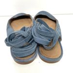 Madewell April Ankle Wrap Blue Suede Ballet Flats Photo 3