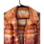 Chico's  Sunset Ombre Striped Orange Opened Front Jacket Women Sz 1 Sz M Photo 5