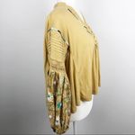 Free People New  Embroidered Floral Wide Bubble Sleeve Bohemian Top Photo 5