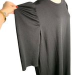 ASOS Puff Sleeve Shift Dress 24 Black Half Sleeves Round Neck Knee Length Photo 4