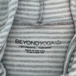 Beyond Yoga  Gray Striped Sleeveless Muscle Tee Hoodie Size Medium Photo 2