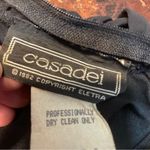 Casadei 1980s Black Ruched Turquoise Sequined Gatsby Deco Flapper Dress Cape 12 Photo 9