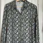 L'Agence L’agence Harmony Paloma snakeskin button down blouse Sage multi Photo 13