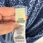 LL Bean Fit Flare Dress Womens XS Blue Geometric Print Preppy Retro Mod Classic Photo 4