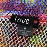 Love Crochet Knit Tie Dye Set M Rainbow Crop Top Elastic Waist Festival Cover Up Orange Size M Photo 5