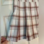 Aerie NWT white and brown plaid pleated mini skirt size small Photo 1