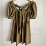 MINE boutique babydoll green puff sleeve square neck mini dress Photo 5