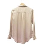 Garnet Hill 100% Silk Blouse Button Front Long Sleeve in Champagne Taupe Size 4 Photo 3