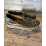 Naturalizer  Thea Platform Espadrille Slip On Size 6.5M Pewter Iridescent Silver Photo 1