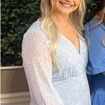 TJ Maxx Light blue and white long sleeve romper Photo 1
