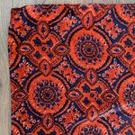Anthropologie Vintage 100% Silk Paisley Printed Scarf in Rust, Navy, and Cream Photo 5