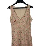 VTG Y2K Portrait Tan Ditsy Floral Babydoll Sleeveless Mesh Sheer Lined Dress L Brown Size L Photo 1