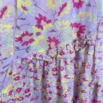 Sundance Pretty Petals Tiered Ruffle Purple Floral Maxi Dress Cotton Size Medium Photo 4