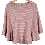 White Birch  Pink & White Stripe Kint Poncho‎ Top M Photo 0