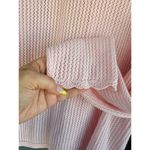 Jeanne pierre VTG Cardigan Cotton Knit Layering Top Lightweight Pink Sweater L Photo 5