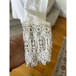 Sundance White Eyelet Lace Long Sleeve Henley T Photo 3