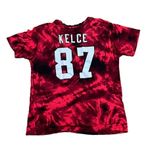 Majestic Travis Kelce Kansas City Chiefs Red Tie Dye Short Sleeve Tee Small Photo 2