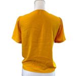 Madewell  Novel Tie Front Mustard Short Sleeve XS Airy V-Neck Lightweight Top Photo 1