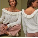 Anthropologie  Ruffled Boat Neck Sweater Photo 1