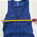 Free People Ruffled Tunic Tank Blue Asymmetrical V Photo 9